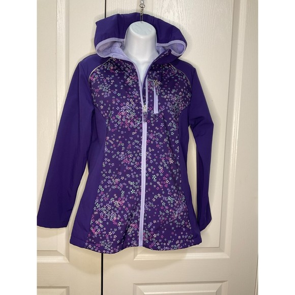 Free Country Girls Purple Jacket Faux Fur lined Inside Hoody Size 14/16 XXL - Picture 4 of 11